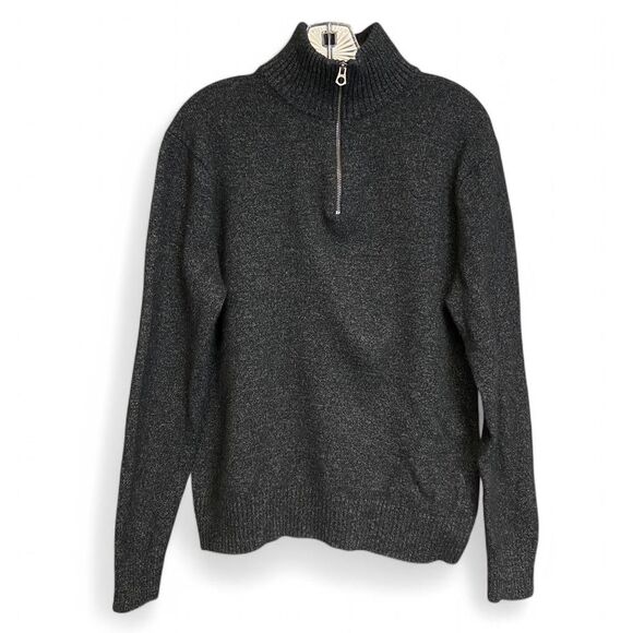 J. Crew wool blend grey black sweater size L - Picture 1 of 5